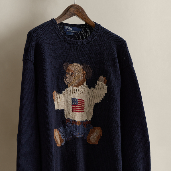 2002 Hand-Knit Bear Sweater - Size XL
