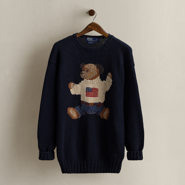 2002 Hand-Knit Bear Sweater - Size XL