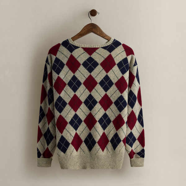 1995 Argyle Wool Sweater - Size L