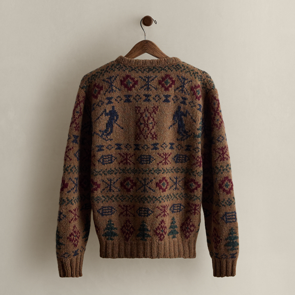 1985 Hand-Knit Skier Sweater - Size L