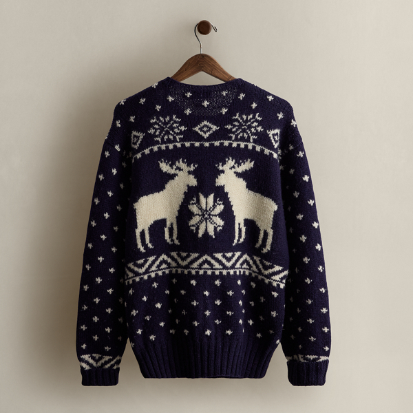 1993 Hand-Knit Wool Sweater - Size L