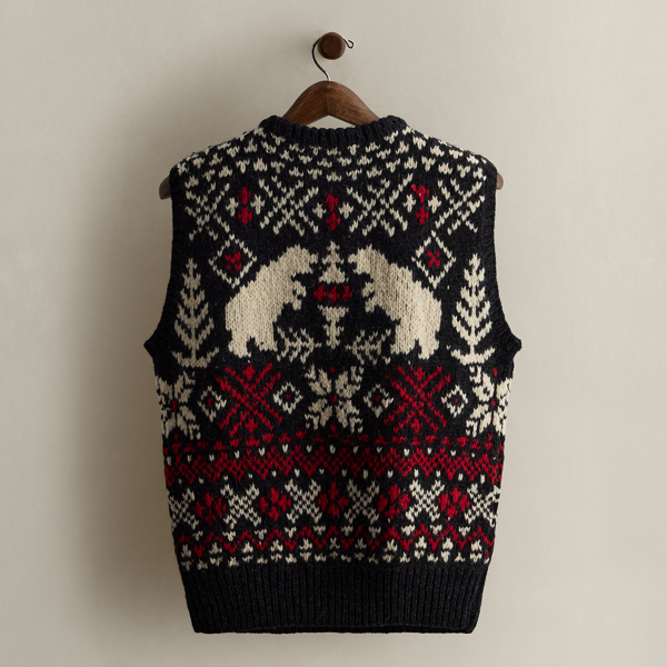 c. 1985 Hand-Knit Sweater Vest - Size L