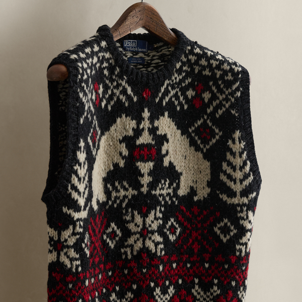 c. 1985 Hand-Knit Sweater Vest - Size L