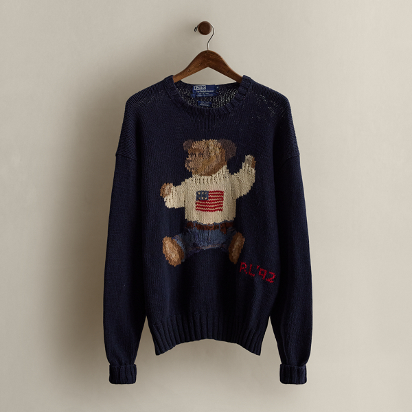1992 Hand-Knit Bear Sweater - Size XL