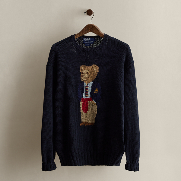 2002 Hand-Knit Bear Sweater - Size S