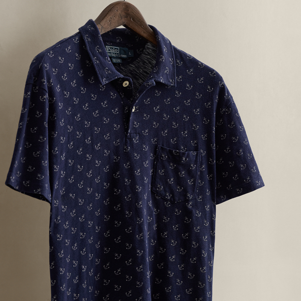 2003 Anchor-Print Polo Shirt - Size L