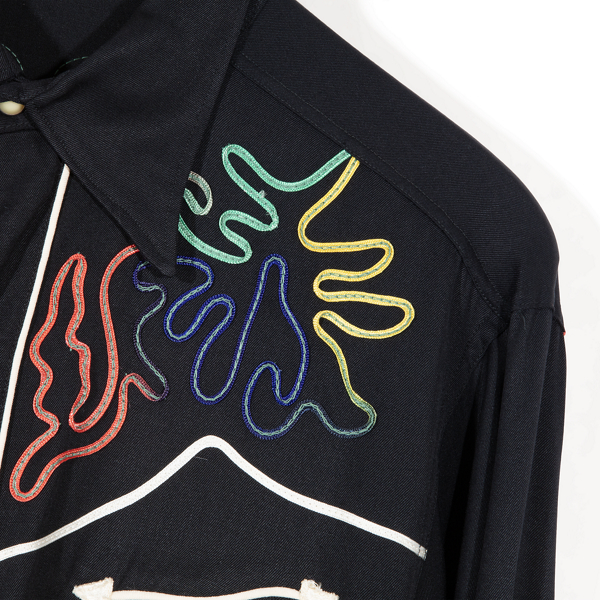 1940s Embroidered Western Shirt - Size M