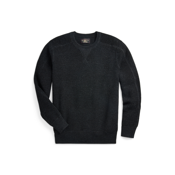 Black waffle sweater hotsell