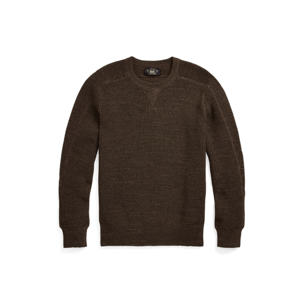 Waffle-Knit Cotton-Wool Sweater