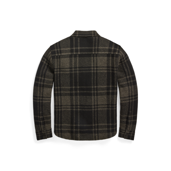 Black/Grey Multi Plaid Wool Jacquard Workshirt Sweater RRL 2