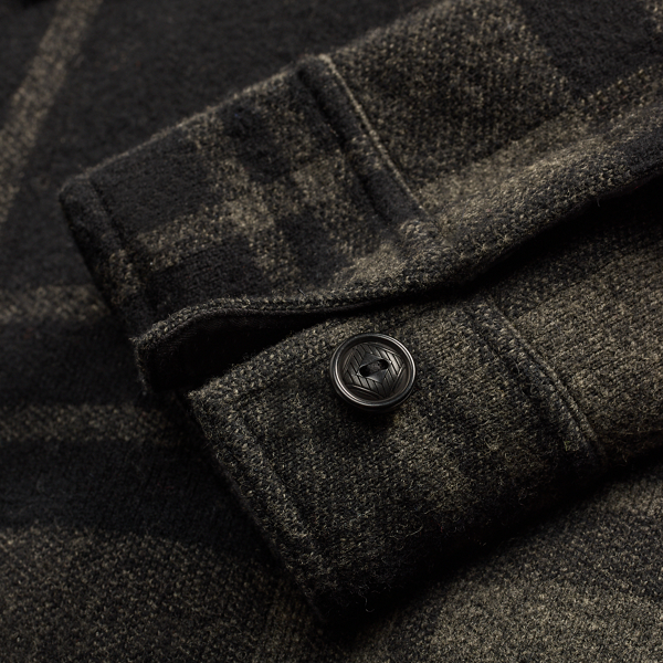 Black/Grey Multi Plaid Wool Jacquard Workshirt Sweater RRL 4