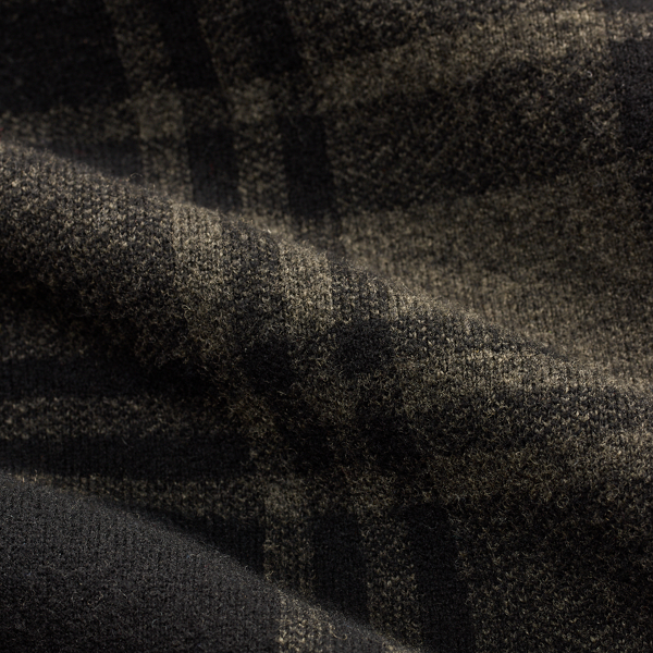 Black/Grey Multi Plaid Wool Jacquard Workshirt Sweater RRL 5