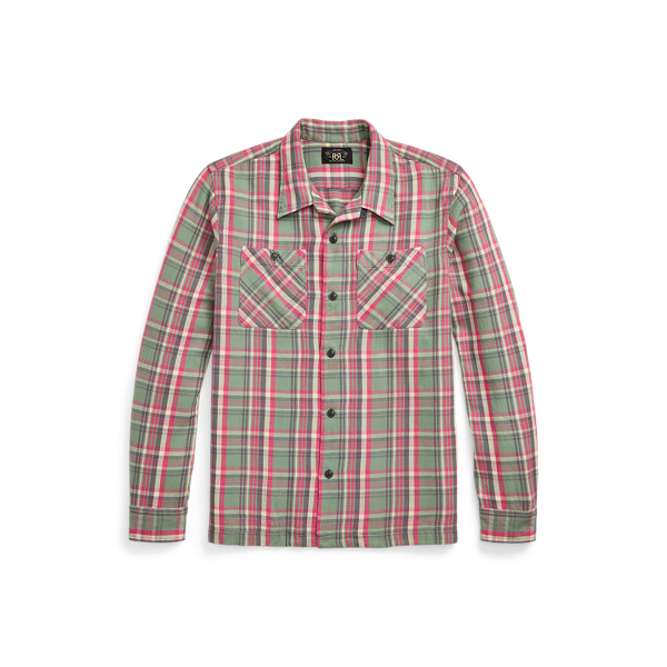 Plaid Twill Camp Shirt