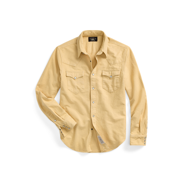 Faded Yellow Slim Fit Chamois Western Shirt RRL 1