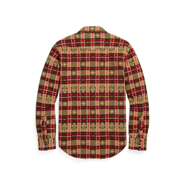 Red/Brown Multi Slim Fit Double Cloth Western Shirt RRL 2