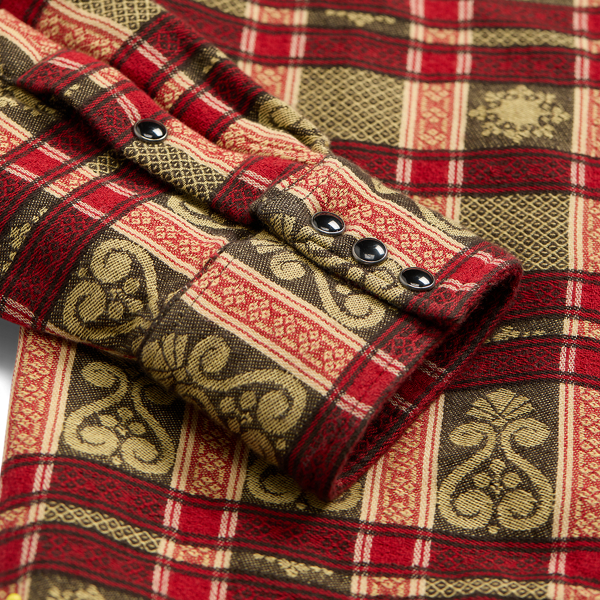 Red/Brown Multi Slim Fit Double Cloth Western Shirt RRL 6