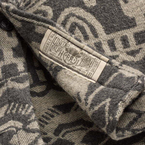 Black/Creme Patterned Jacquard Workshirt RRL 3