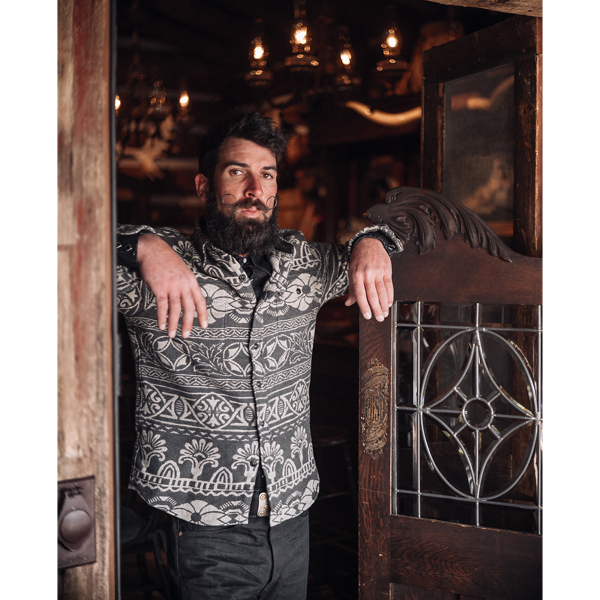 Black/Creme Patterned Jacquard Workshirt RRL 6