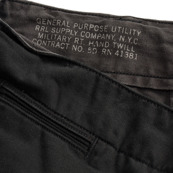 RRL GENERAL PURPOSE UTILITY チノ チノパン ブラック オフィサーズ チノパンツ｜Double RL(ダブル アール エル)｜Ron