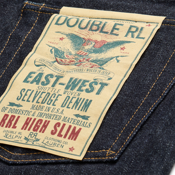 Slim-Fit Jeans mit hoher Leibhöhe RRL in Ost-West-Rinse-Waschung 5