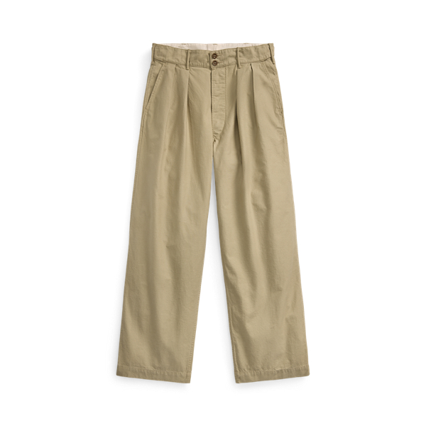 Khaki Pleated Chino Pant RRL 1