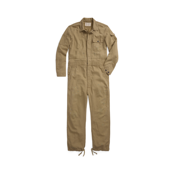 Khaki Linen-Cotton Herringbone Twill Coverall RRL 1