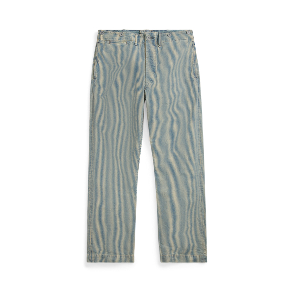 Striped Cotton-Linen Field Pant