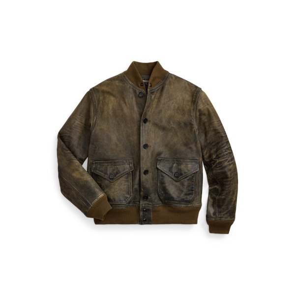 Polo ralph lauren leather bomber jacket online