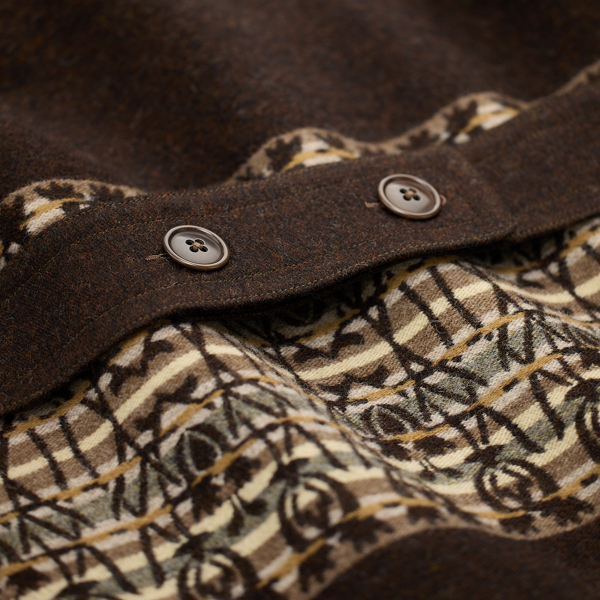 Black/Cream/Grey Multi Shearling-Collar Jacquard Ranch Coat RRL 4
