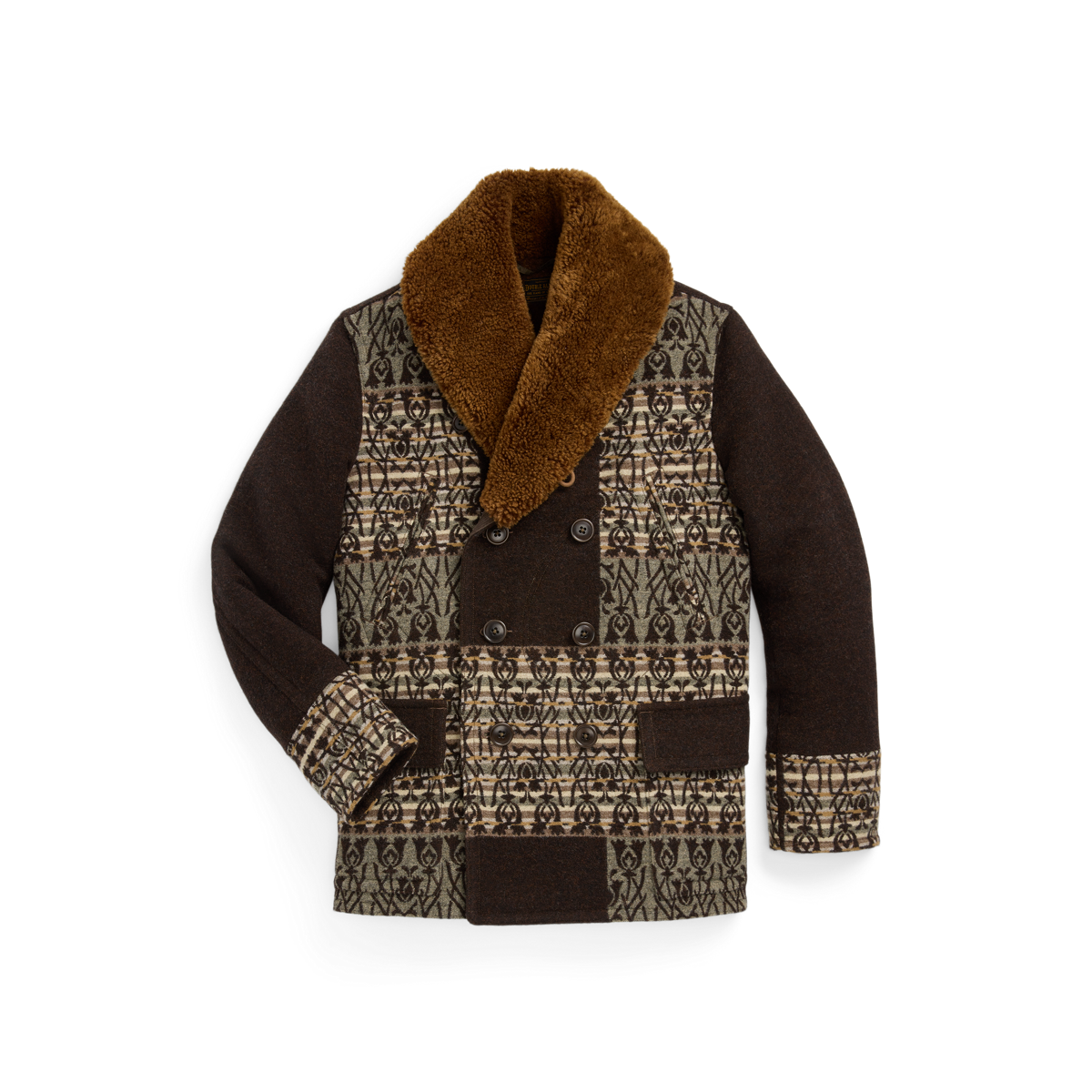 ジャケット・アウター RRL RAMSEY SHAWL COLLAR RANCH COAT Shearling-Collar Leather Ranch Coat