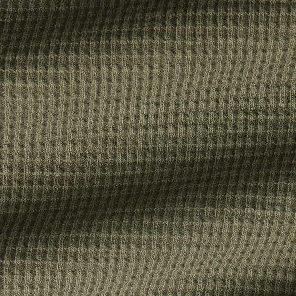 Garment-Dyed Waffle-Knit Henley Shirt