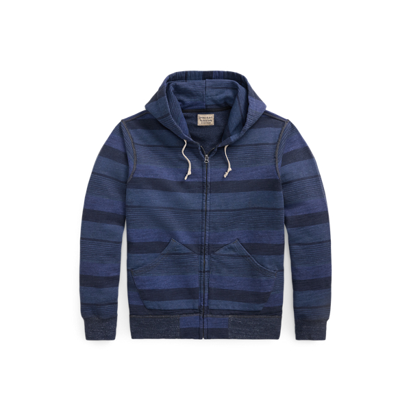 Striped French Terry Full-Zip Hoodie