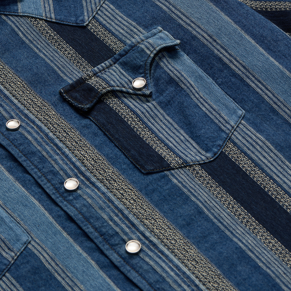 Slim Fit Indigo Striped Western Shirt for Men | Ralph Lauren® PA