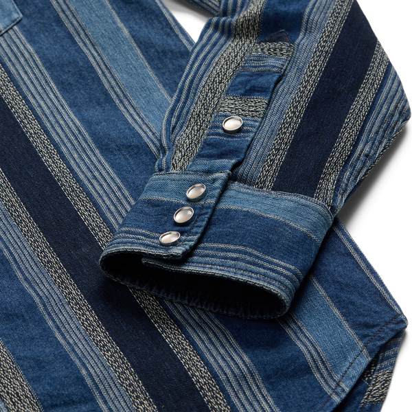 Slim Fit Indigo Striped Western Shirt for Men | Ralph Lauren® PA