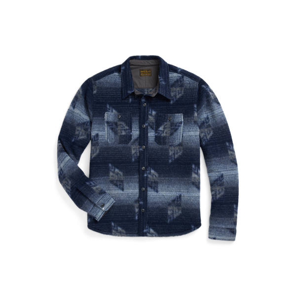 Navy/Multi Double-Knit Jacquard Overshirt RRL 1