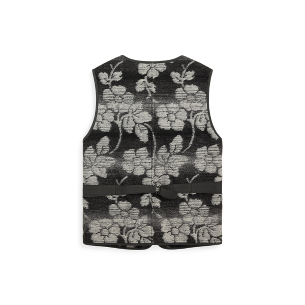 Black/Multi Floral Pile Fleece Vest RRL 2