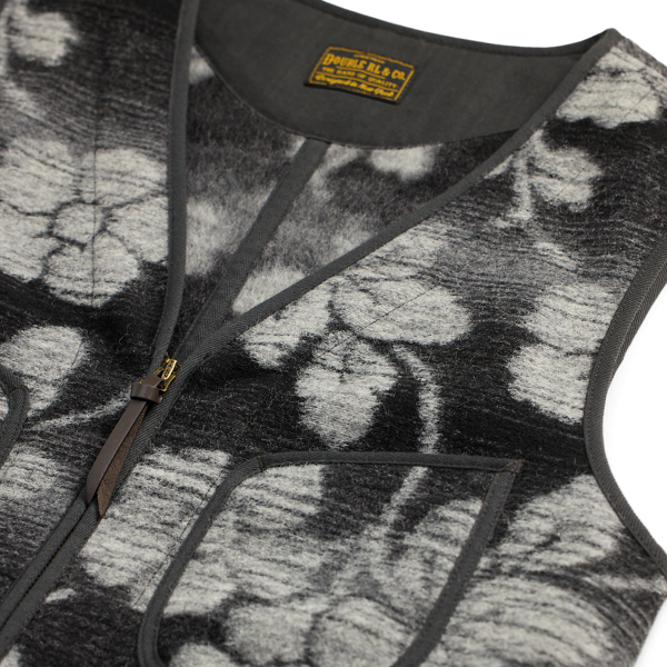 Black/Multi Floral Pile Fleece Vest RRL 3