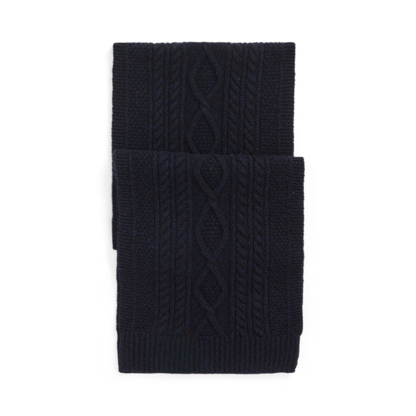 Aran-Knit Wool-Cashmere Scarf