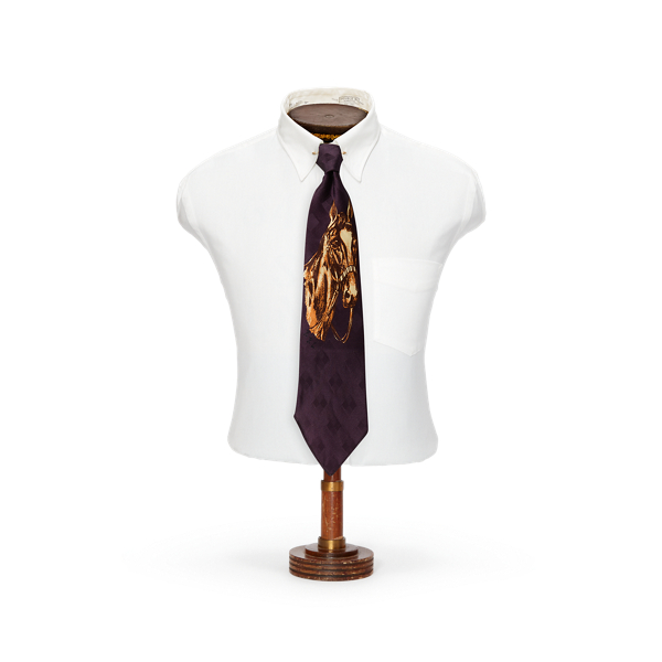 Handmade Horse-Print Silk Jacquard Tie