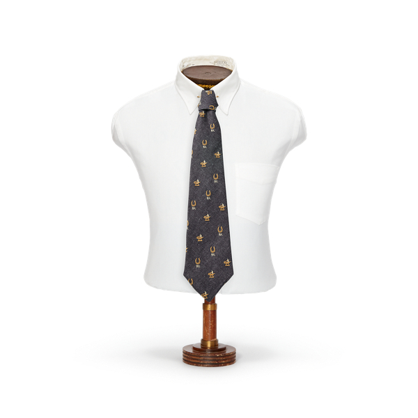 Handmade Crown Logo Silk Tie