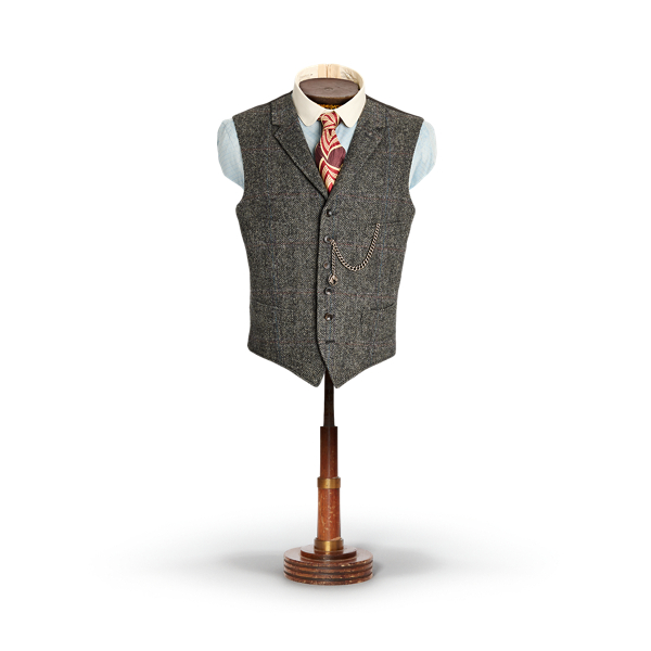 Wool Herringbone Notch-Lapel Vest