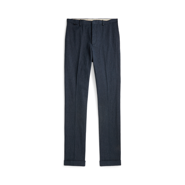 Indigo/White Slim Pinstripe Herringbone Suit Trouser RRL 1