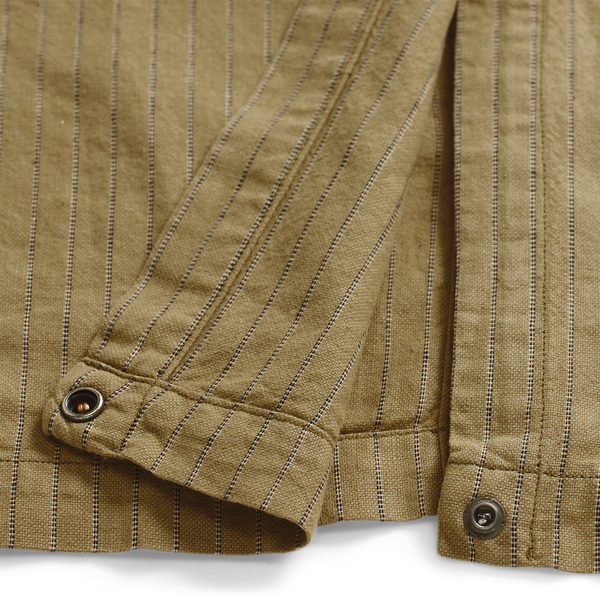 Striped Linen-Cotton Shop Coat