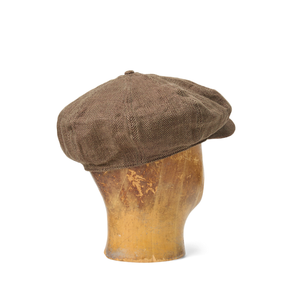 Linen Herringbone Newsboy Cap