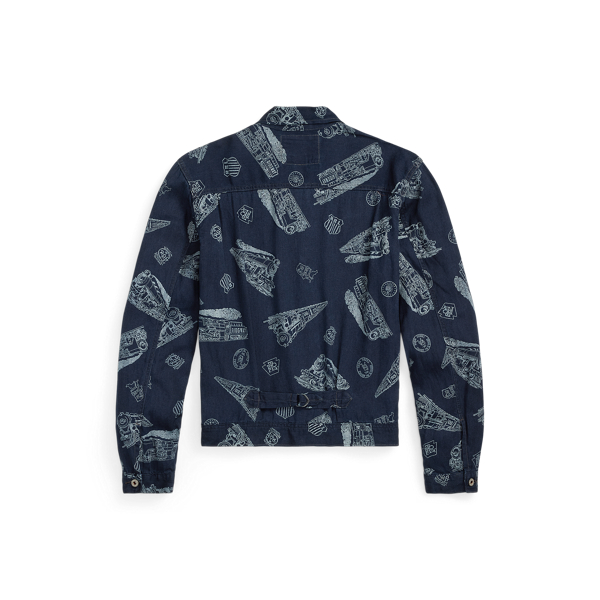 M【未使用】RRL SS2025 インディゴレイルロードプリントツイルジャケット M】「RRL」SS2025 インディゴ レイルロードプリント ツイル ジャケット