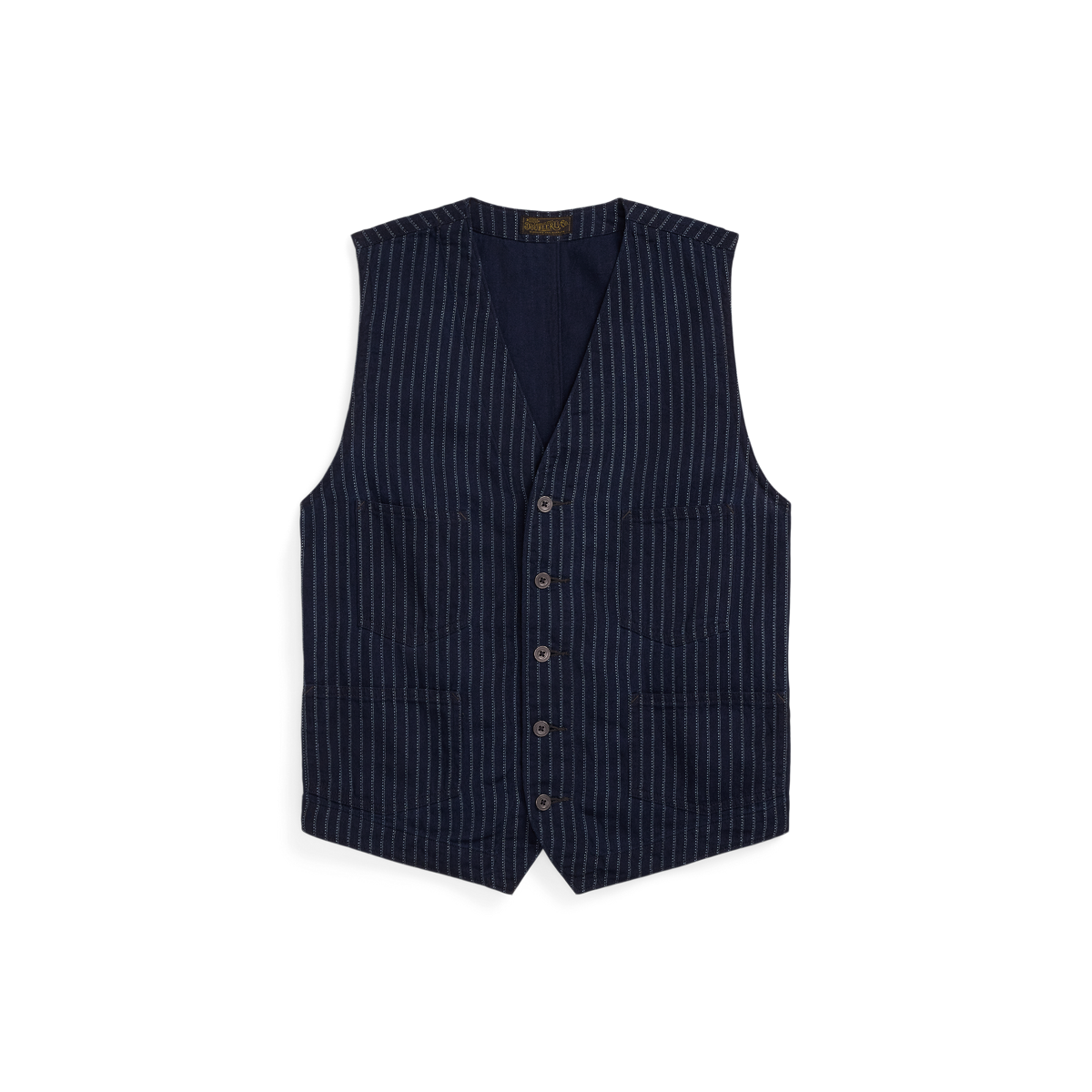 美品✨RRL INDIGO STRIPE VEST ダブルアールエル　XS ジョニーデップ着用】RRL INDIGO LINEN STRIPE VEST - メルカリ