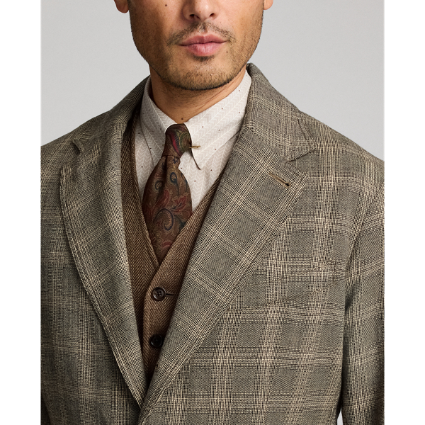 Unconstructed Checked Wool Sport Coat