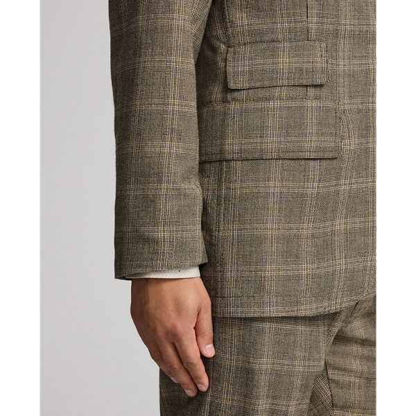 Unconstructed Checked Wool Sport Coat