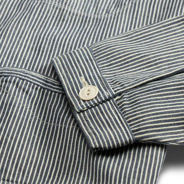 90s Polo Country Hickory Stripe Drizzler Jacket 青白 M ポロ