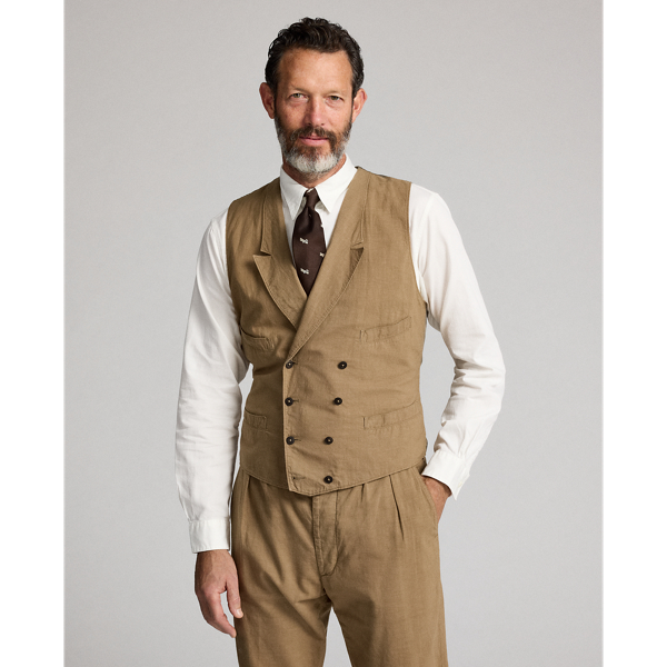 RALPH LAUREN✨ベスト コットンリネン 切替デザイン 総柄 11号
